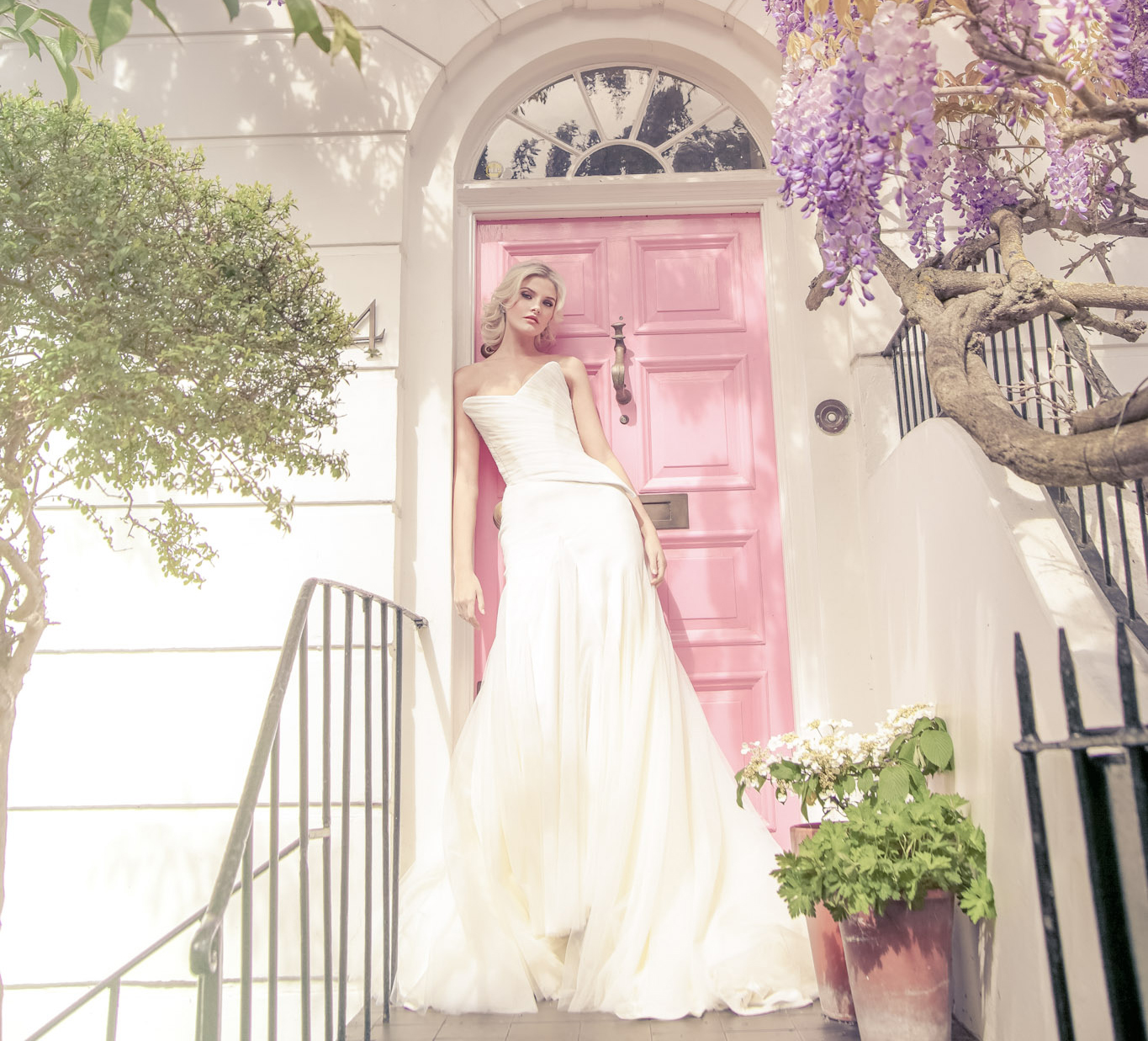 Strapless, Ivory, Tulle, Draped Corset & Trumpet Tulle Skirt
